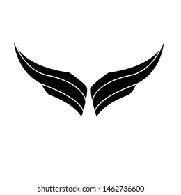Wings black logo .minimalistic vector logo template