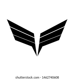 Wings black logo .minimalistic vector logo template