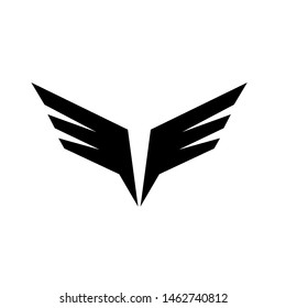 Wings black logo .minimalistic vector logo template