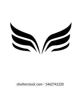 Wings black logo .minimalistic vector logo template