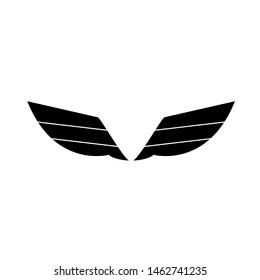 Wings black logo .minimalistic vector logo template