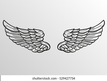 Wings with a black outline