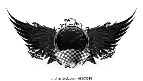 Wings Black, Racing emblem eps10