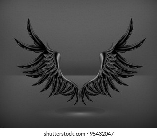 Wings black, vector