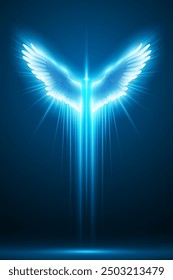 Wings with blue light effect