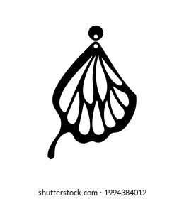 wings butterfly earring jewerly vector illustration design eps.10