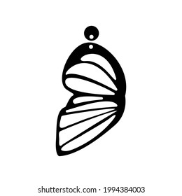 wings butterfly earrings jewerly vector illustration design eps.10