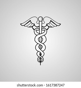The wings of the caduceus symbolize the crossing of all borders, the trunk of power, the snakes opposite sides
