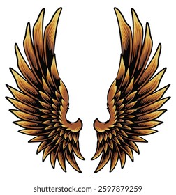 Wings cartoon style vector illustration