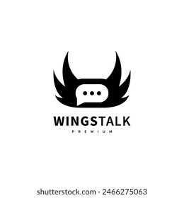 ilustración de diseño de logotipo de alas y chat 4 