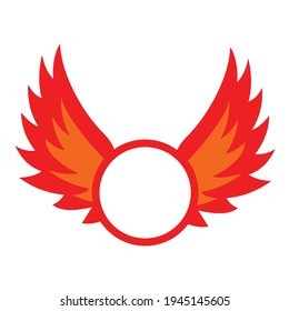 wings circle logo vector design
