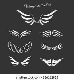 Wings collection om black background