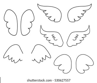 Wings Collection Vector Illustration Set Angel Stock Vector Royalty Free