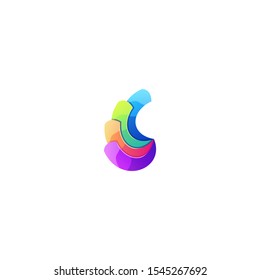 wings color logo design vector abstract