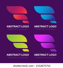 wings colorful gradient abstract design logo collection - Vector