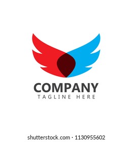 Wings Company Logo Vector Template Design Illustration