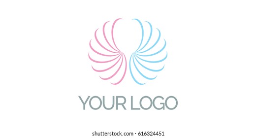 Wings concept logo design template. Brand, icon, badge for your company. Creative Business Concept Vector Design.