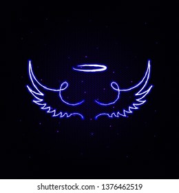 Wings, crown hand drawn electric icon. Elements of Wings crown set. Simple icon for websites, web design, mobile app, info graphics
