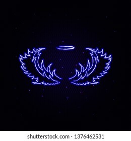 Wings, crown hand drawn electric icon. Elements of Wings crown set. Simple icon for websites, web design, mobile app, info graphics