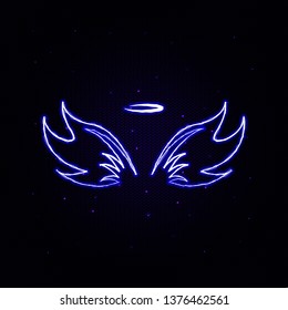 Wings, crown hand drawn electric icon. Elements of Wings crown set. Simple icon for websites, web design, mobile app, info graphics