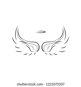 Wings, crown hand drawn icon. Element of wings icon for mobile concept and web apps. Hand drawn Wings, crown icon can be used for web and mobile