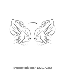 Wings, crown hand drawn icon. Element of wings icon for mobile concept and web apps. Hand drawn Wings, crown icon can be used for web and mobile
