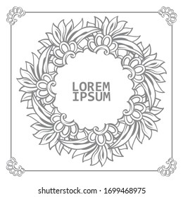 Wings decorative round vector frame