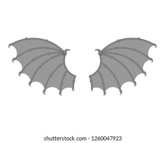 Wings demon isolated. Wing devil. Winged bat or gargoyle
 
