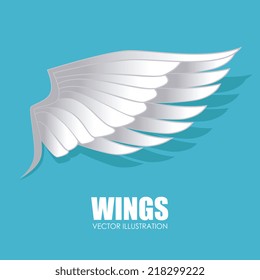 Wings design over bkue background vector illustration