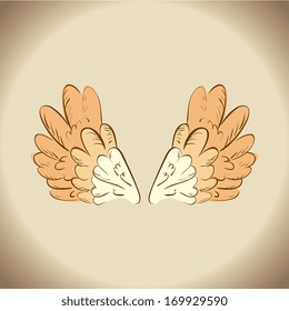wings design over gray  background vector illustration