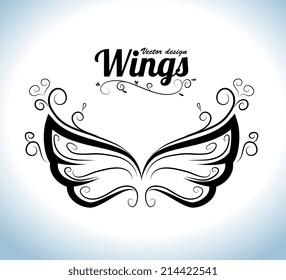 Wings design over white background, vector illustration