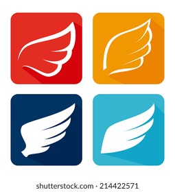Wings design over white background, vector illustration