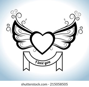 Wings design over white background, vector illustration