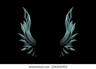 Wings. Detailed wings template. Good for your design collection.