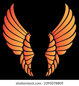 wings of a devil logo design icon