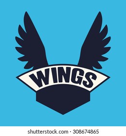 Wings digital design, vector illustration 10 eps graphic