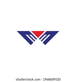 wings eagle letter m hero concept logo vector