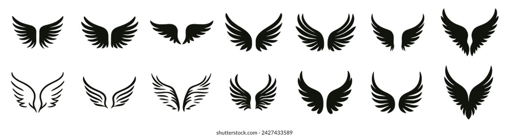 Wings. Elements for design. Vector illustration.