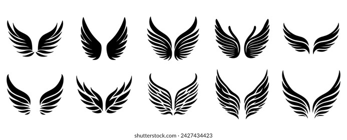 Wings. Elements for design. Vector illustration.