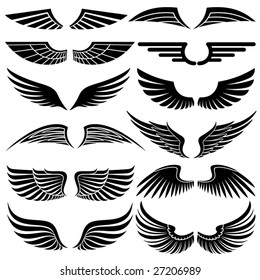 Wings. Elements for design. Vector illustration.