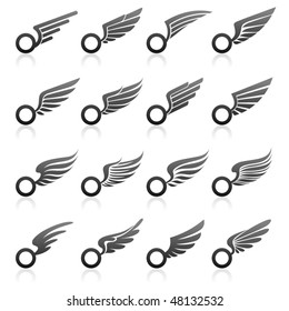 Wings. Elements for design. Vector illustration.