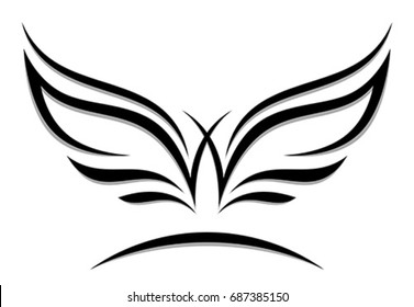 Wings emblem on a white background