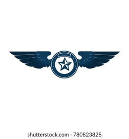 wings emblem with star