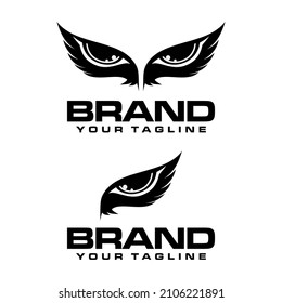 wings and eyes logo with two options