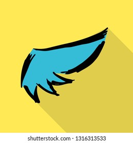 Wings Feather Icon with Color. Vector Illustration for Graphic Design, Template, Background, Business, Shirt, and More. 