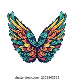 wings feather symbolizes elegance and freedom icon isolated