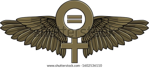 Wings Female Logo Sign Vector Cartoon: เวกเตอร์สต็อก (ปลอดค่าลิขสิทธิ์