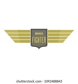 Wings fighter icon logo. Flat illustration of wings fighter vector icon logo for web design isolated on white background