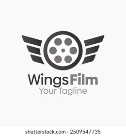 Modelo de design de logotipo de filme Wings. Bom para negócios, agência, comunidade e organização
