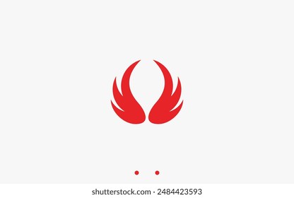 wings with fire logo design vector silhouette illustration